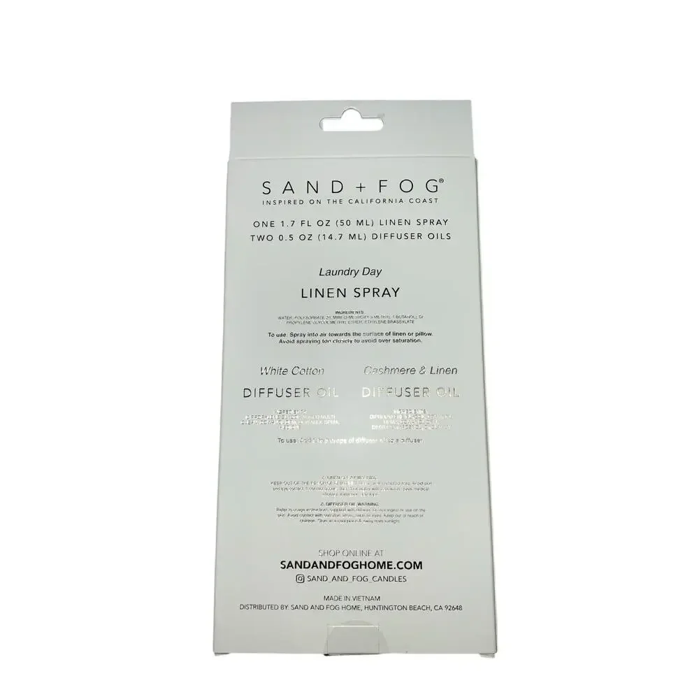 Sand & Fog Linen Collection Diffuser Oil And Linen Spray Set NWT